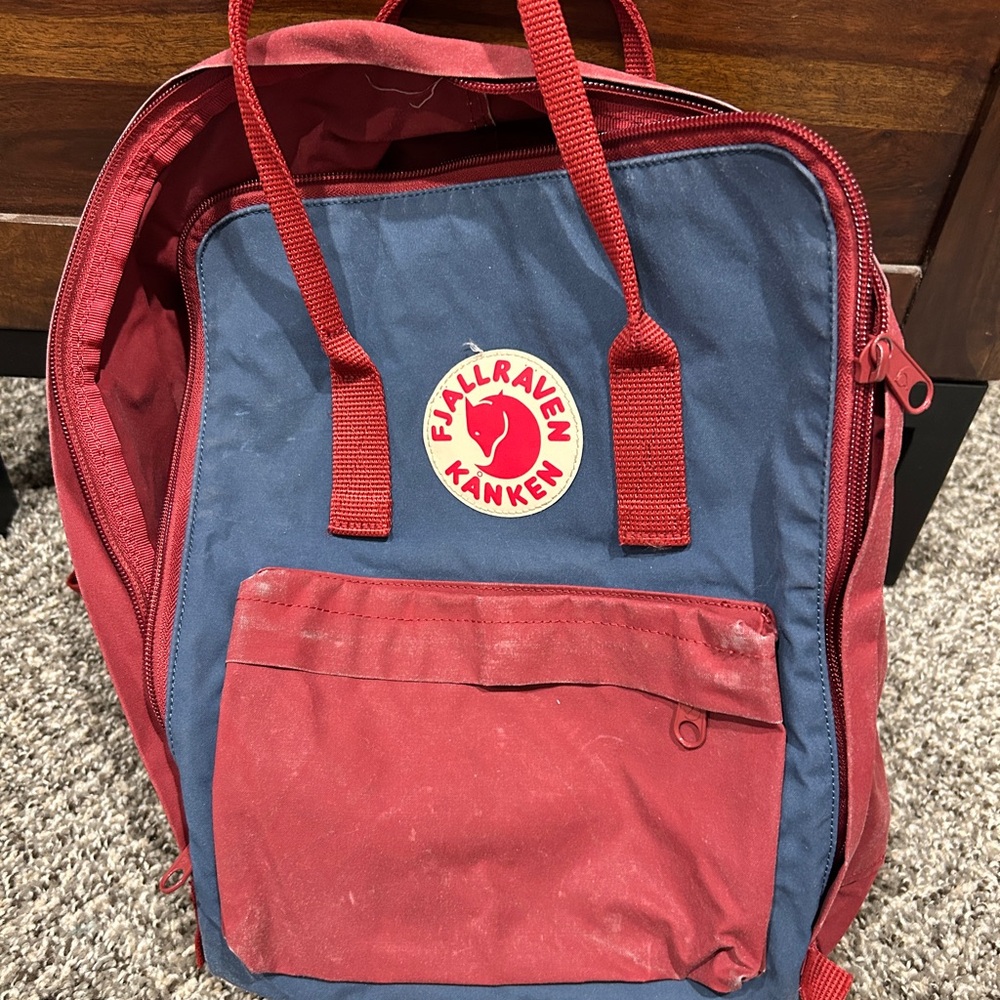 Kånken Red and Blue Backpack